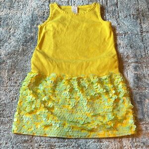 Crewcuts Yellow Sequin Kids Casual Dress